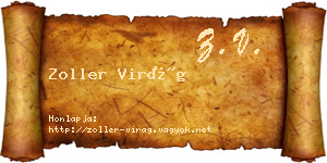 Zoller Virág névjegykártya